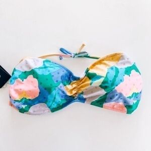 Volcom NWT Growing on Bandeau Bikini Swim Top